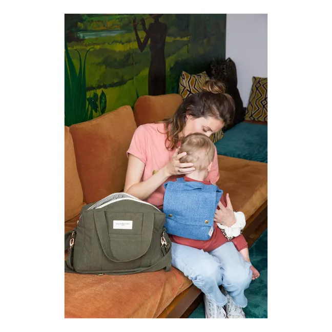 Borsa-fasciatoio, modello: Mini Darcy, in cotone riciclato | Verde militare