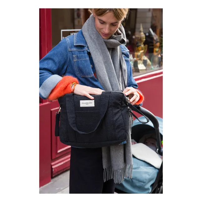 Wickeltasche Mini Darcy aus recycelter Baumwolle | Schwarz