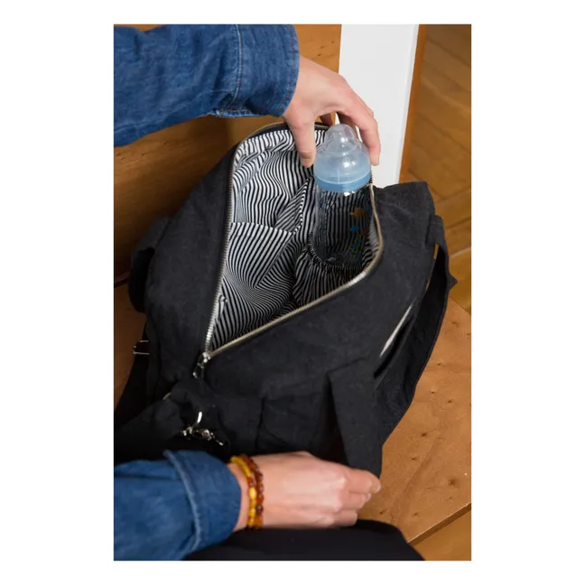 Borsa-fasciatoio, modello: Mini Darcy, in cotone riciclato | Nero