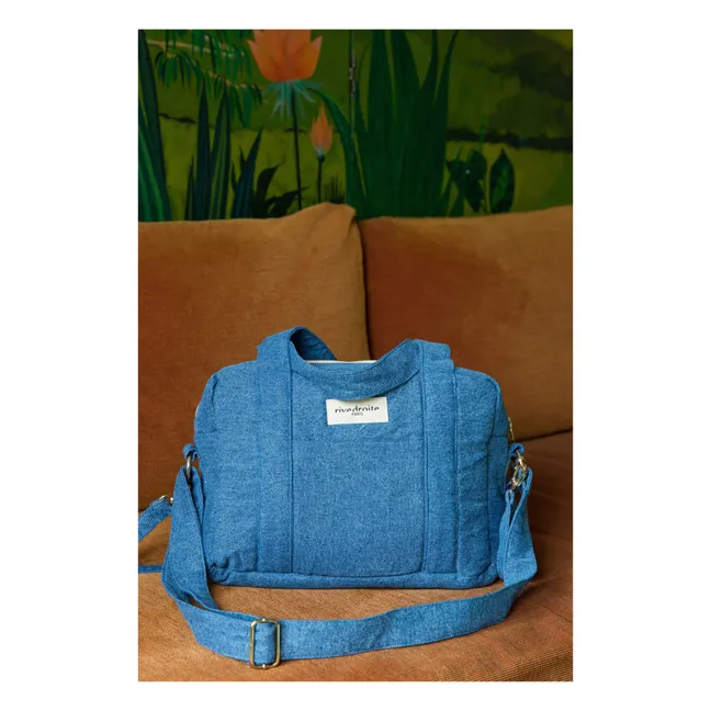 Borsa-fasciatoio, modello: Mini Darcy in denim sottoposto a upcycling | Blu denim chiaro
