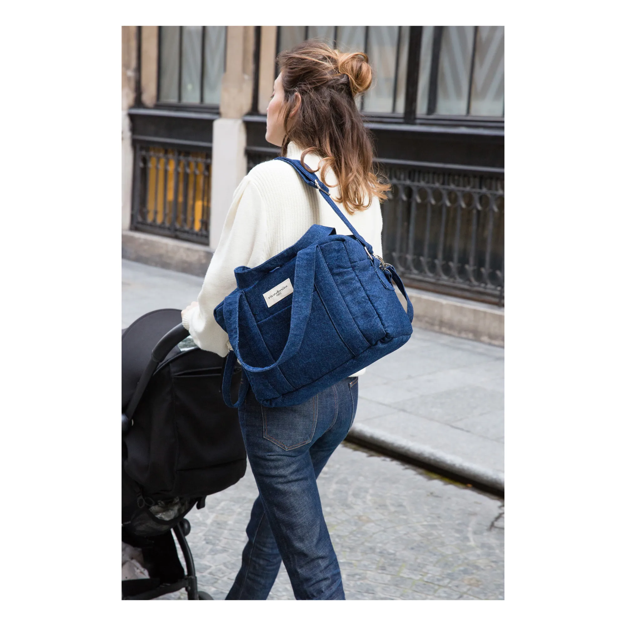 rivedroite - Sac à langer Mini Darcy en Denim Upcyclé (rivedroite) - Image 1