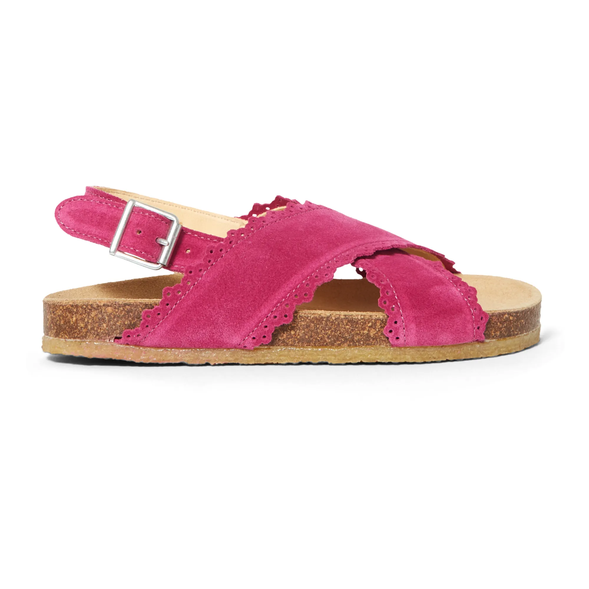 Angulus Pink Crossover Lace Sandals