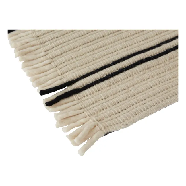 Flur-Teppich Putki aus Wolle | Grauweiß