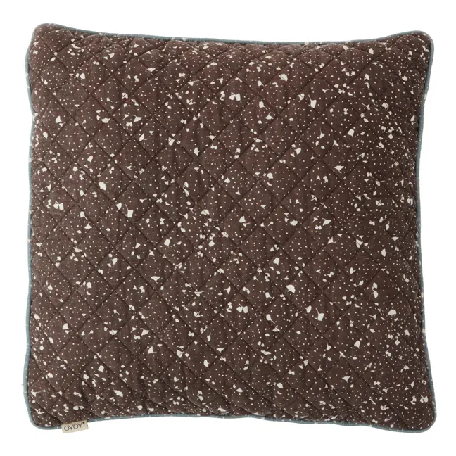 Aya Organic Cotton Quilted Cushion | Brown