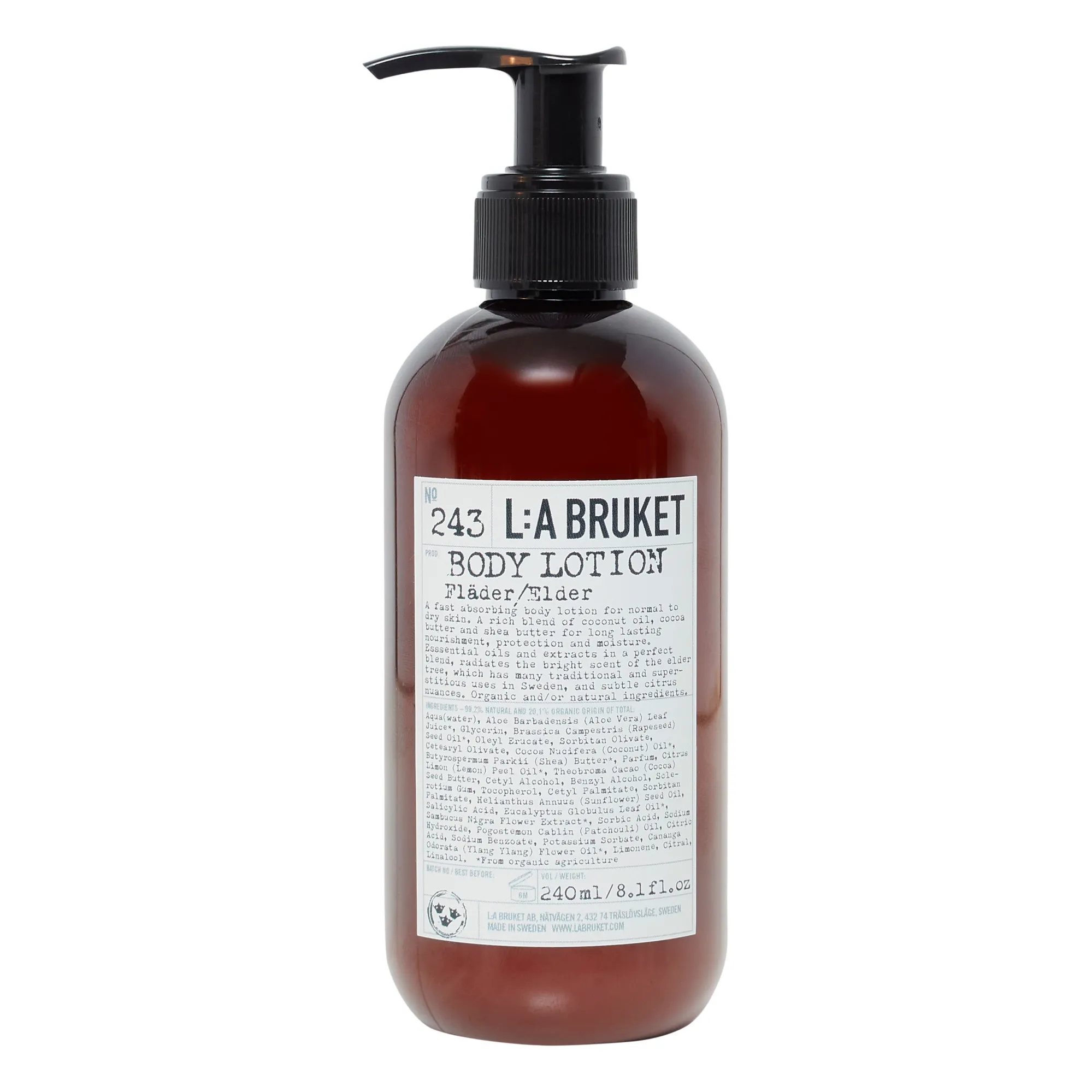 L:a Bruket Untinted 243 Body Lotion Elder 240 Ml