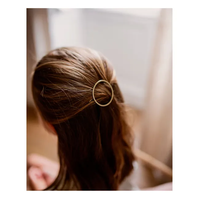 Emma Round Hair Clip | Gold