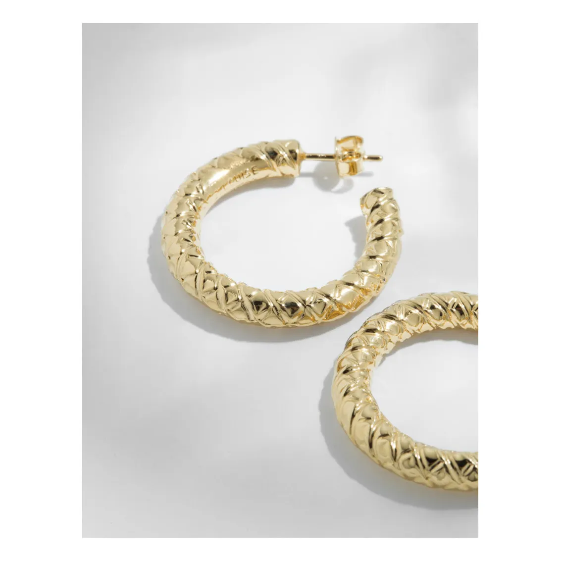 Louise Damas - Charlotte - Large Engraved Hoops - Gold