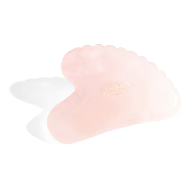 Gua Sha Cœur à dents Quartz Rose