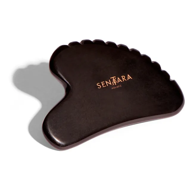 Gua Sha Cœur à dents Obsidienne Noire