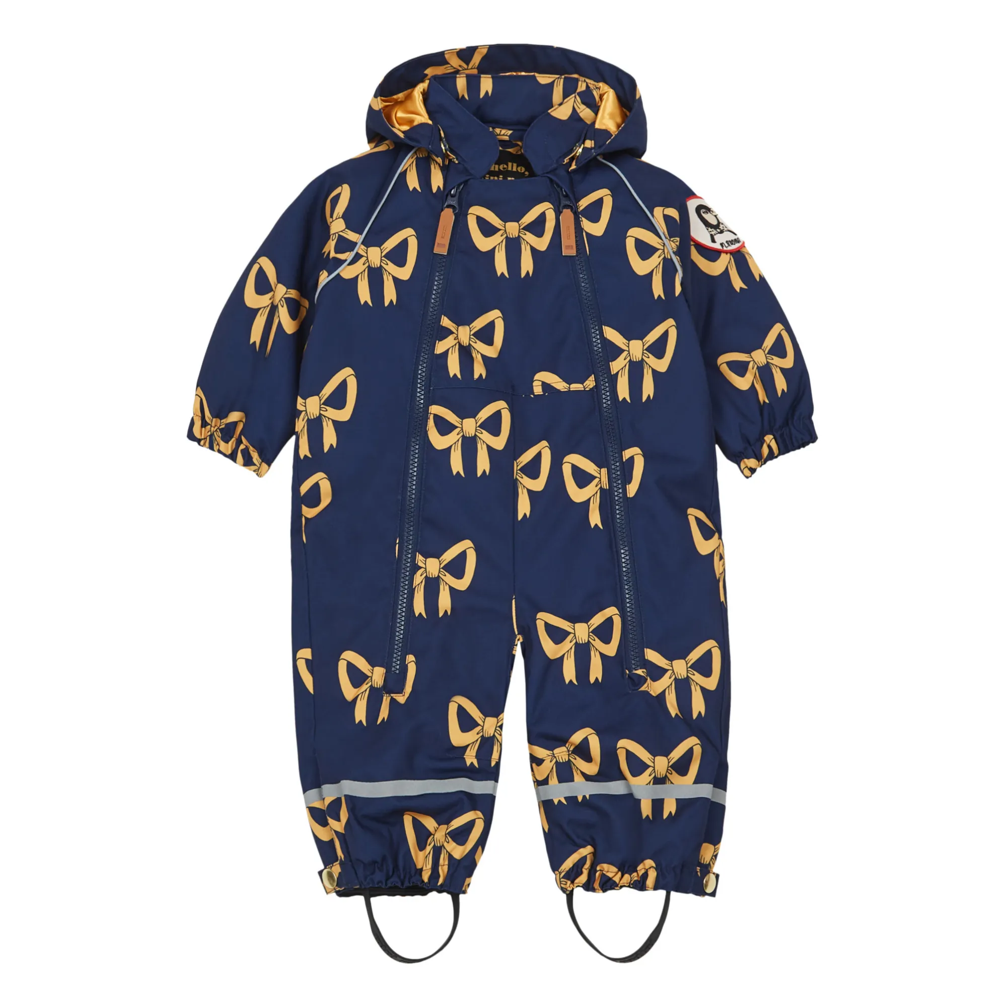 Mini Rodini Navy Blue Alaska Recycled Polyester Baby Snowsuit