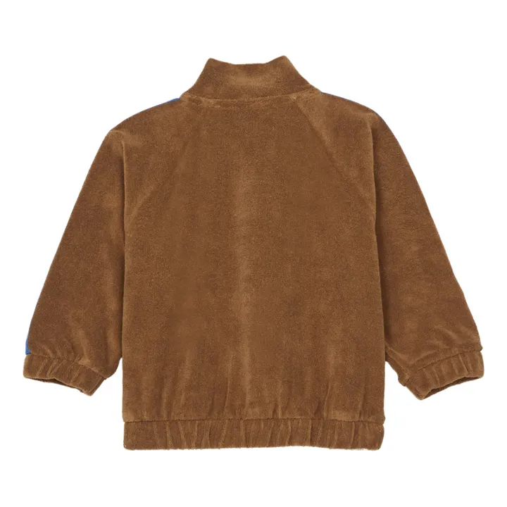 Recycled Polyester and Organic Cotton Terry Cloth Jacket | Brown- Product image n°2