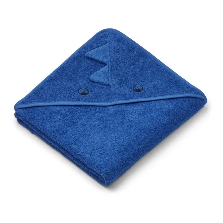 Capa de baño Augusta tejido de rizo de algodón orgánico Dino | Azul- Imagen del producto n°0