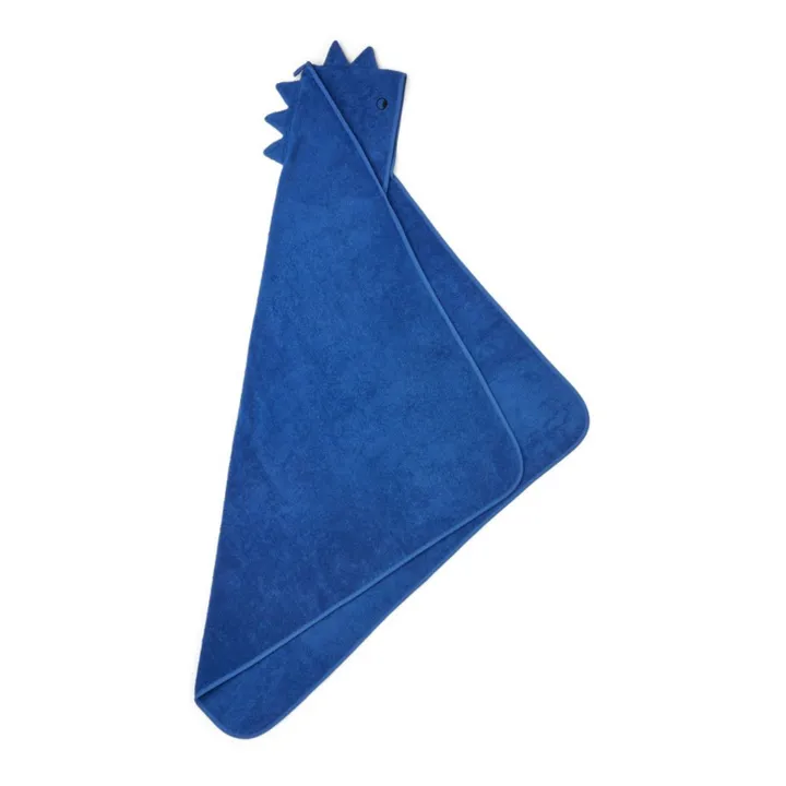 Capa de baño Augusta tejido de rizo de algodón orgánico Dino | Azul- Imagen del producto n°1