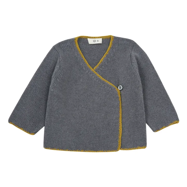 Cholo Woolen Wrap Over Cardigan | Grey- Product image n°0