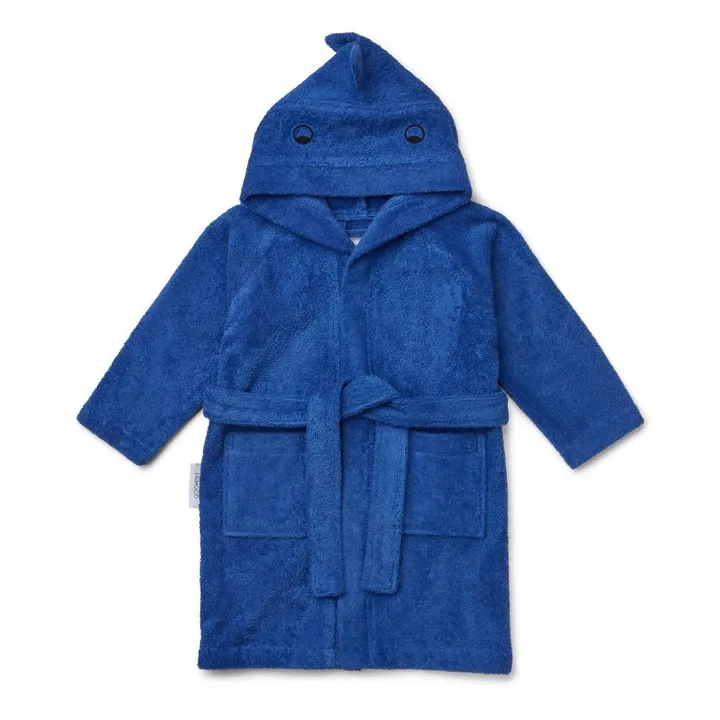 Lily Dinosaur Organic Terry Cloth Bathrobe | Royal blue- Product image n°0