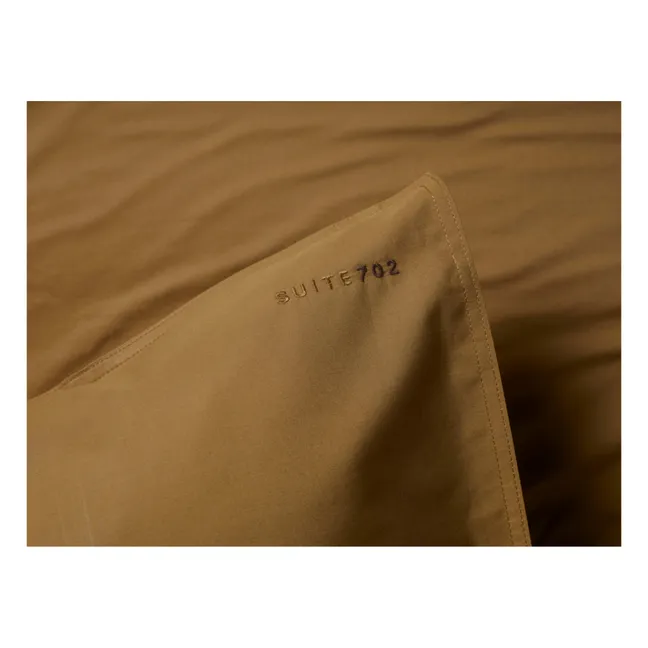 Funda de almohada de percal orgánico | Khaki