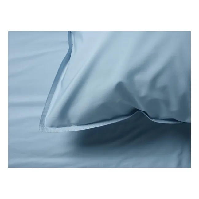 Funda de almohada de percal orgánico | Azul Cielo