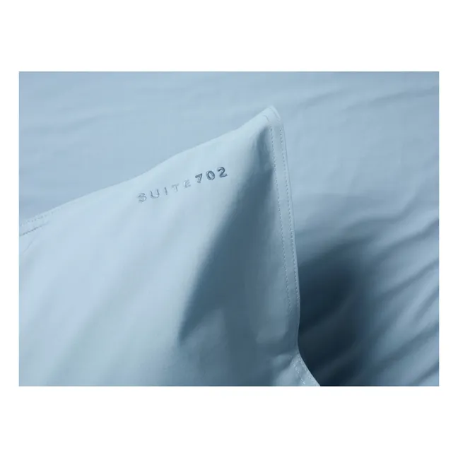 Funda de almohada de percal orgánico | Azul Cielo