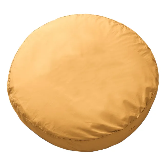 Rundes Kissen aus organischem Perkal | Gold