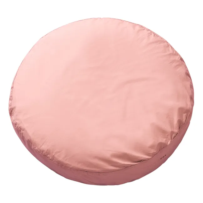 Cuscino rotondo in percalle bio | Rose poudré