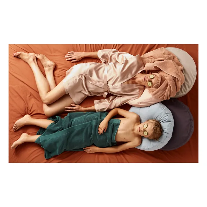 Coussin rond en percale organique | Rose poudré- Image produit n°1