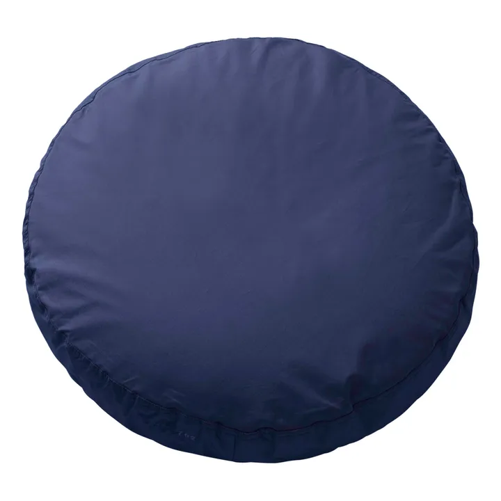 Coussin rond en percale organique | Bleu marine- Image produit n°0