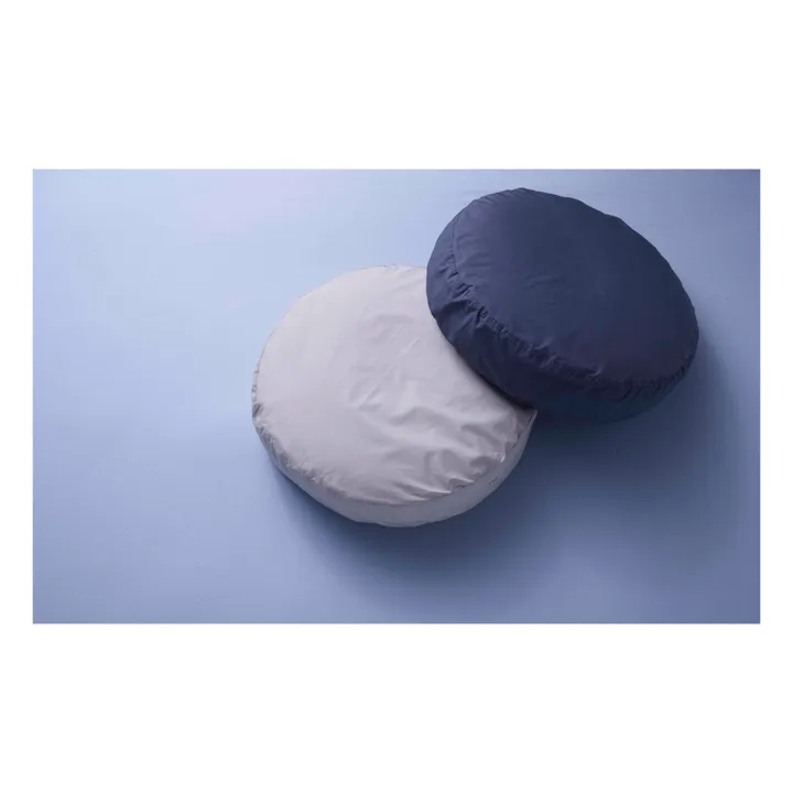 Coussin rond en percale organique | Bleu marine- Image produit n°2