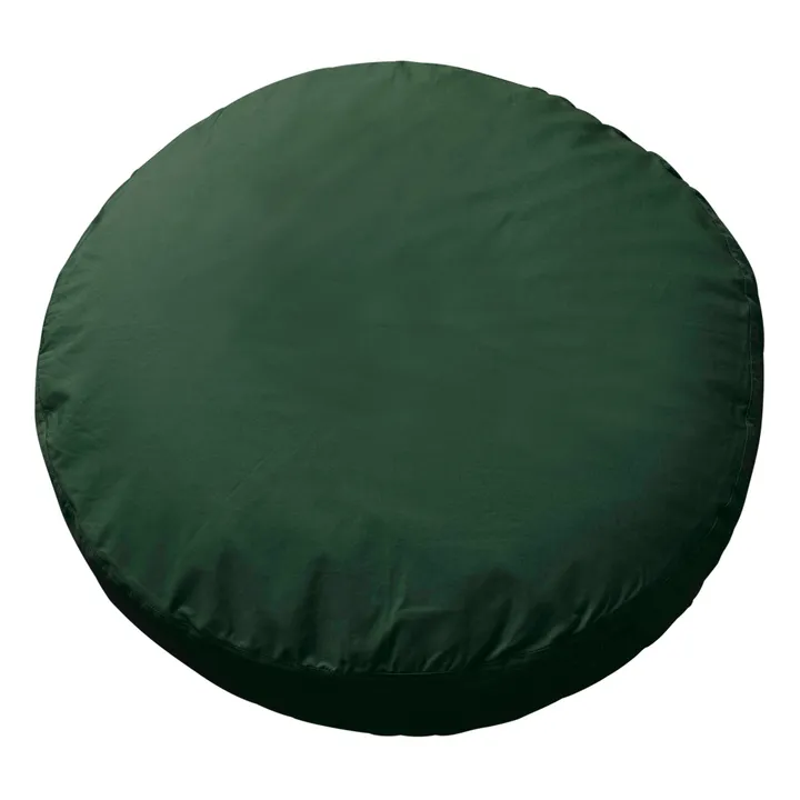 Cuscino rotondo in percalle bio | Verde foresta- Immagine del prodotto n°0