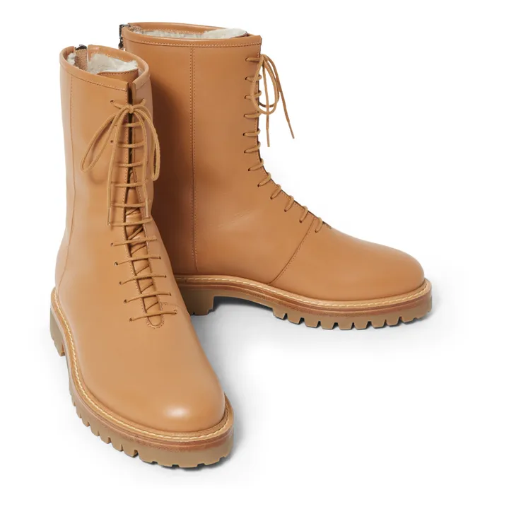 Model 42 Lined Nappa Combat Boots | Caramel- Product image n°2