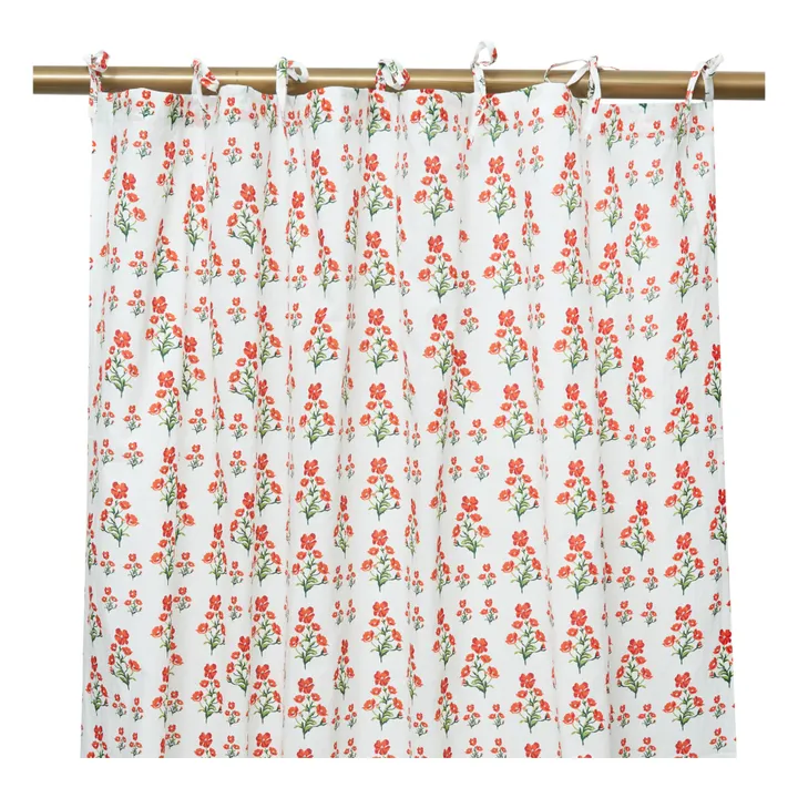 Poppy Cotton Curtains 115 x 280 cm | White- Product image n°0