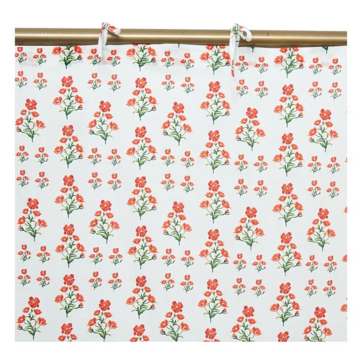 Poppy Cotton Curtains 115 x 280 cm | White- Product image n°1