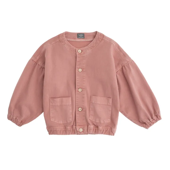 Oversize Sleeve Denim Jacket | Dusty Pink- Product image n°0