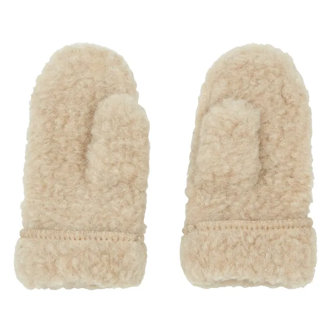 Shearling Mittens | Beige