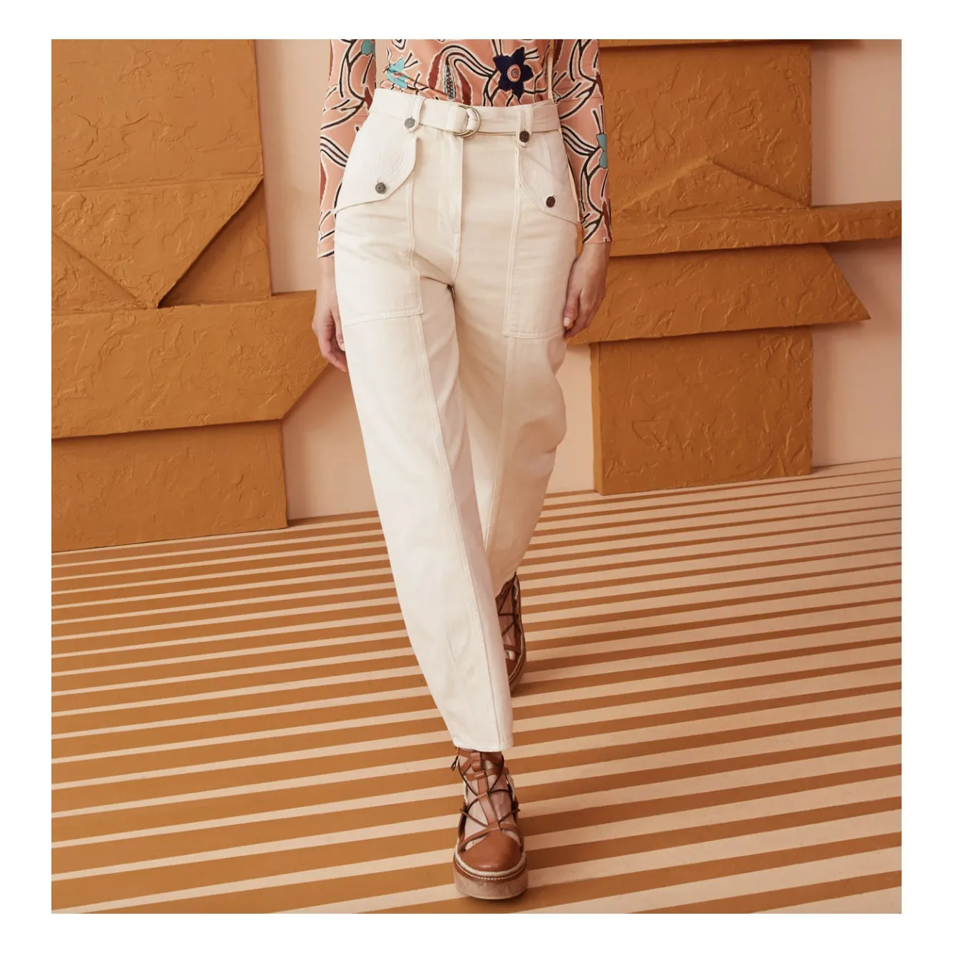 Ulla Johnson Beige Waverly Denim Washed Jeans