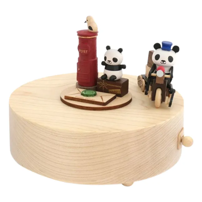 Caja de música de madera Panda