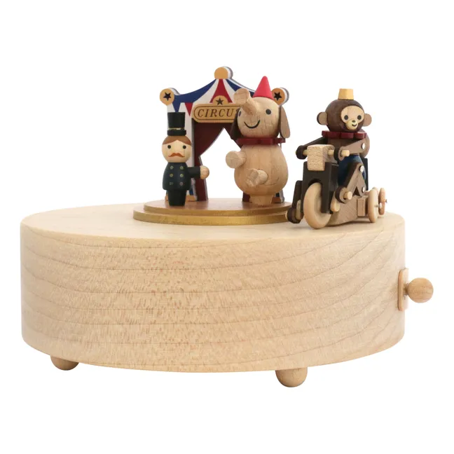 Caja de música de madera Circo
