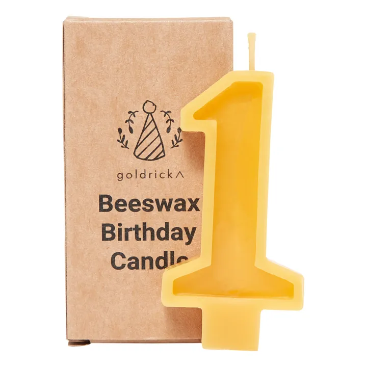 Candela per compleanno, in cera d'api - 1 | Arancione- Immagine del prodotto n°2