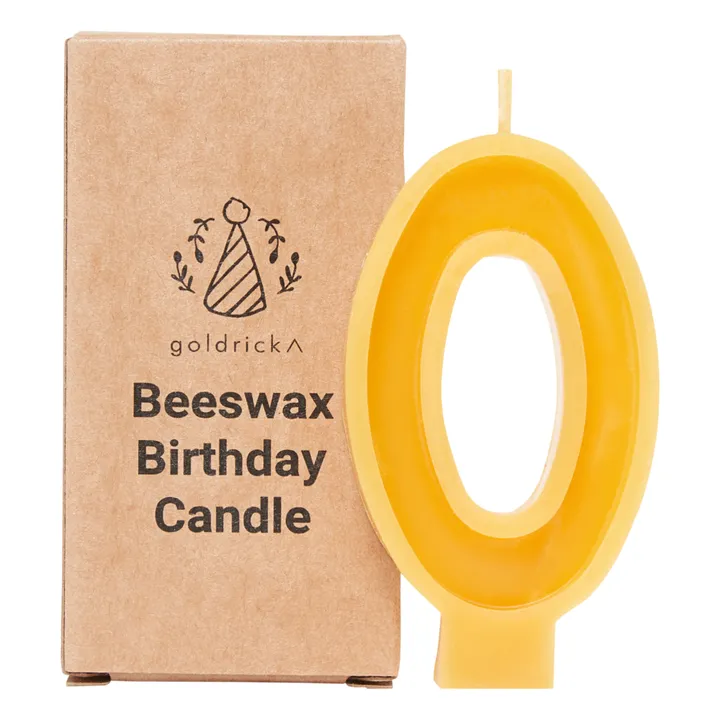 Candela per compleanno, in cera d'api - 0 | Arancione- Immagine del prodotto n°3