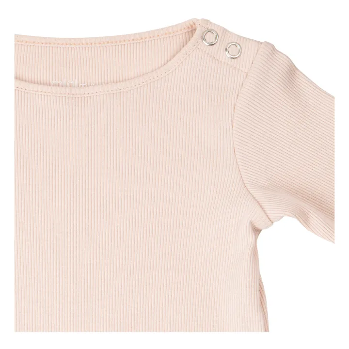 Pijama Rein de algodón orgánico acanalado | Rosa Palo- Imagen del producto n°2