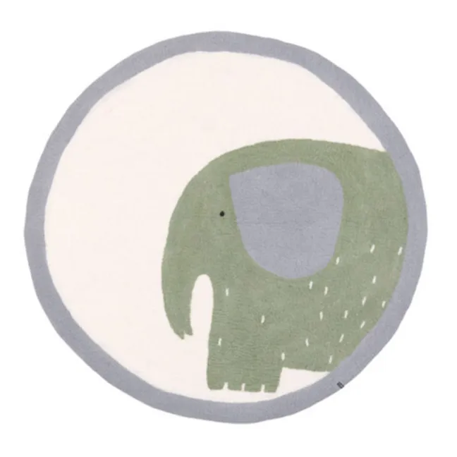 Pasu Elephant Felt Rug | Green