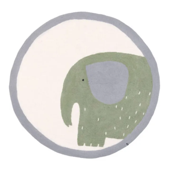Pasu Elephant Felt Rug | Green- Product image n°0