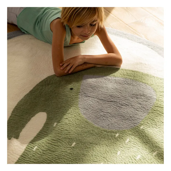 Tappeto, modello Pasu Elephant, in feltro | Verde- Immagine del prodotto n°1
