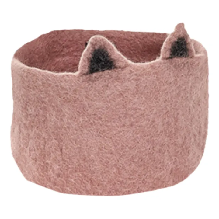 Korb Pasu Katze aus Filz | Rosa- Produktbild Nr. 0