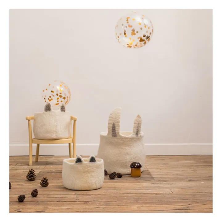 Pasu Fox Felt Basket | White- Product image n°1