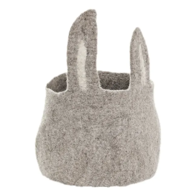 Pasu Rabbit Felt Basket | Light grey