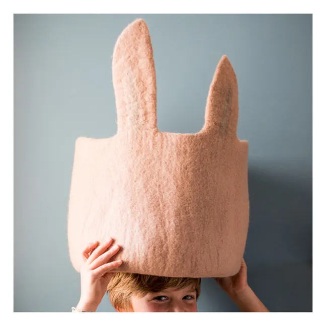 Pasu Rabbit Felt Basket | Pink