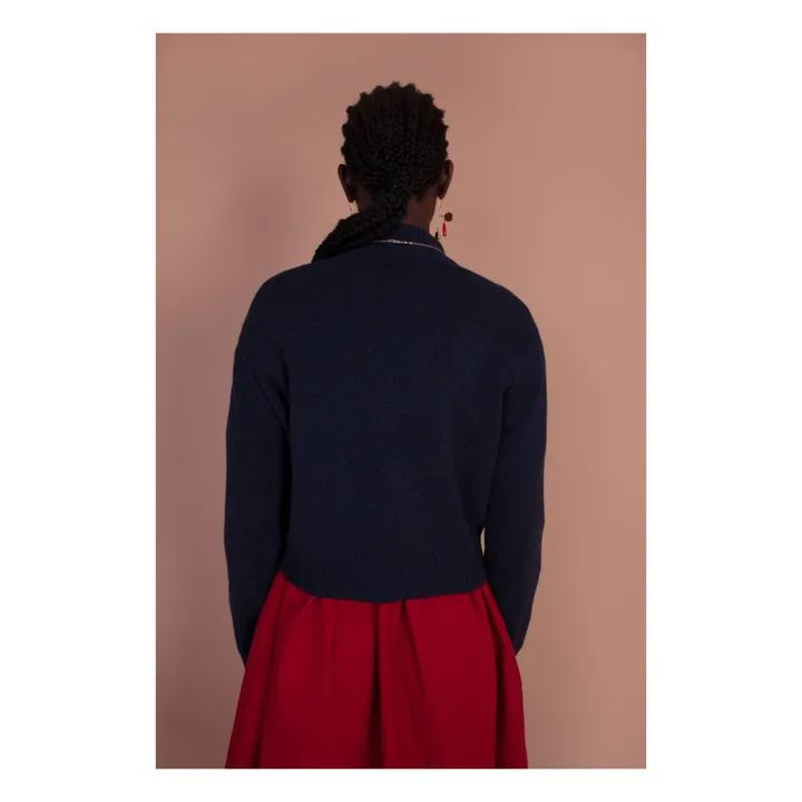 Pullover Filbert Blumenstickereien Wolle | Navy- Produktbild Nr. 3