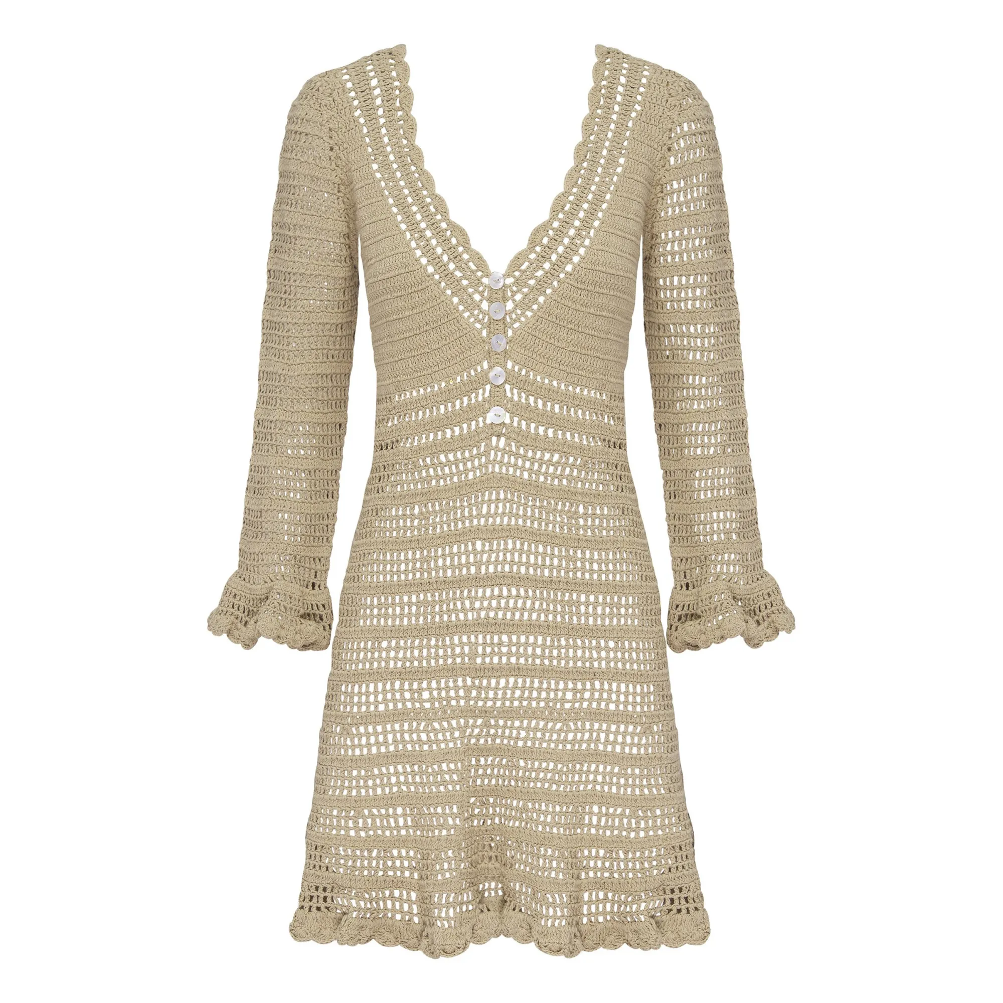 She Made Me - Neha Crochet Mini Dress - Women - Sand - L