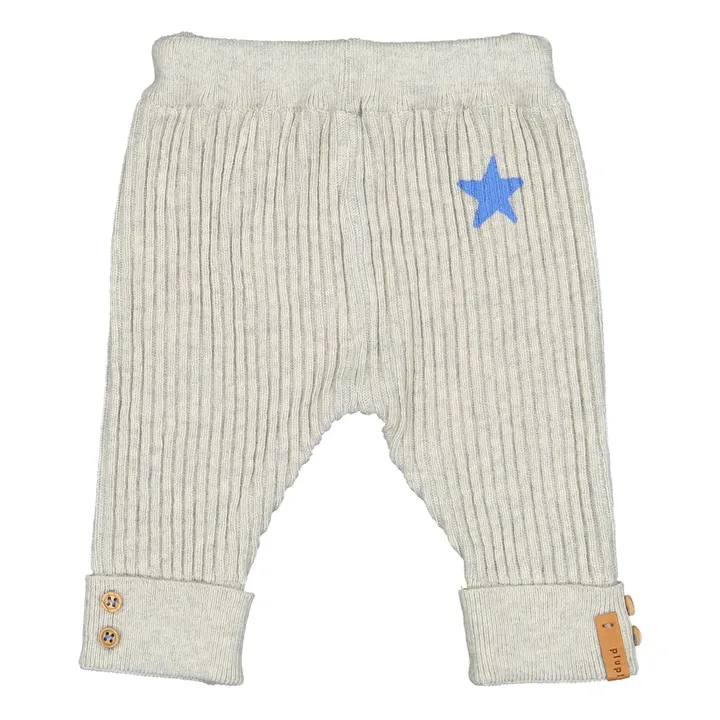 Pantalon Tricot Coton Bio | Gris clair- Image produit n°0