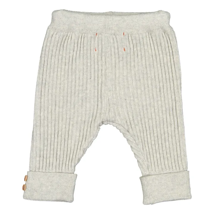 Pantalon Tricot Coton Bio | Gris clair- Image produit n°1